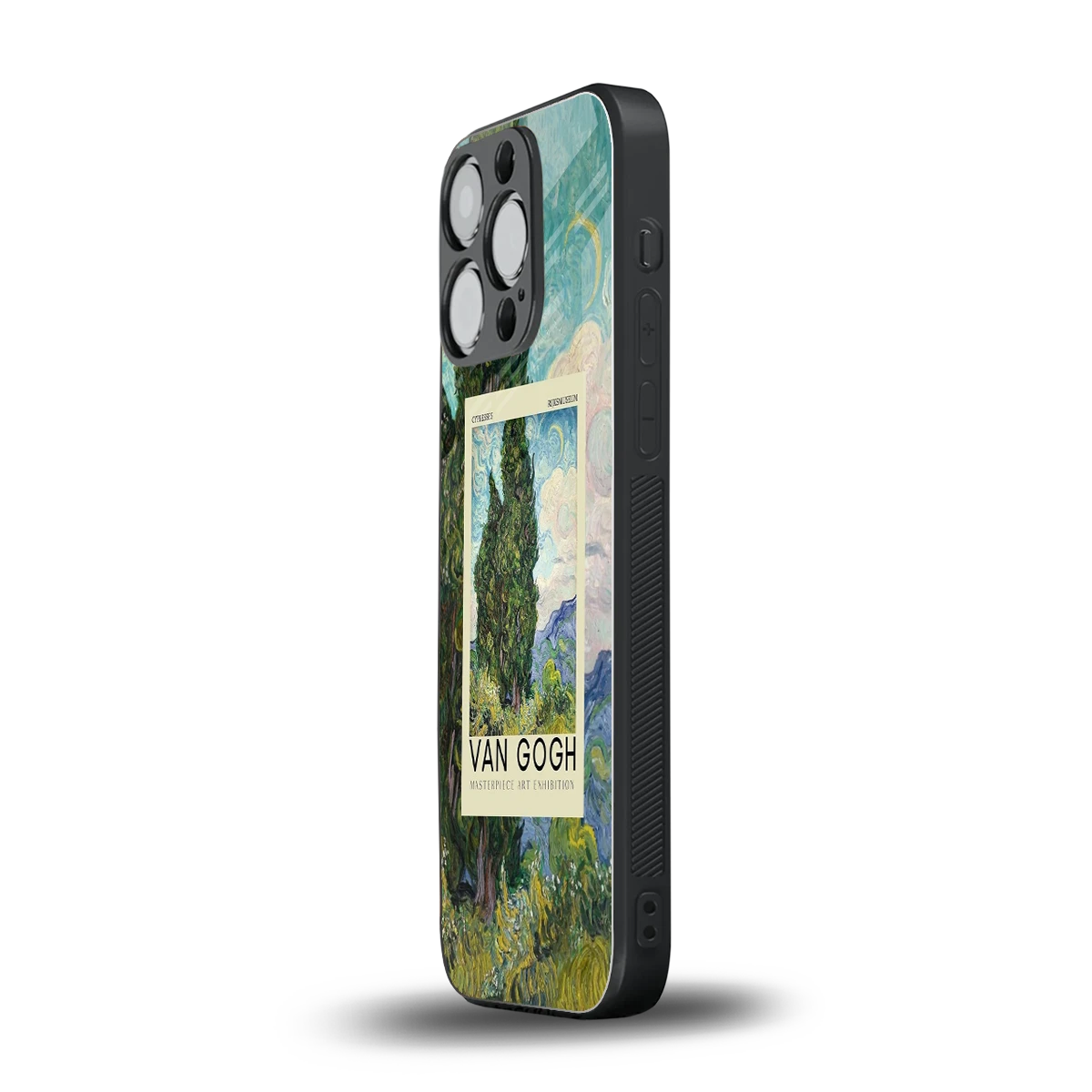 Cypresses iphone 15 pro mobile cover | shockproof glass phone case