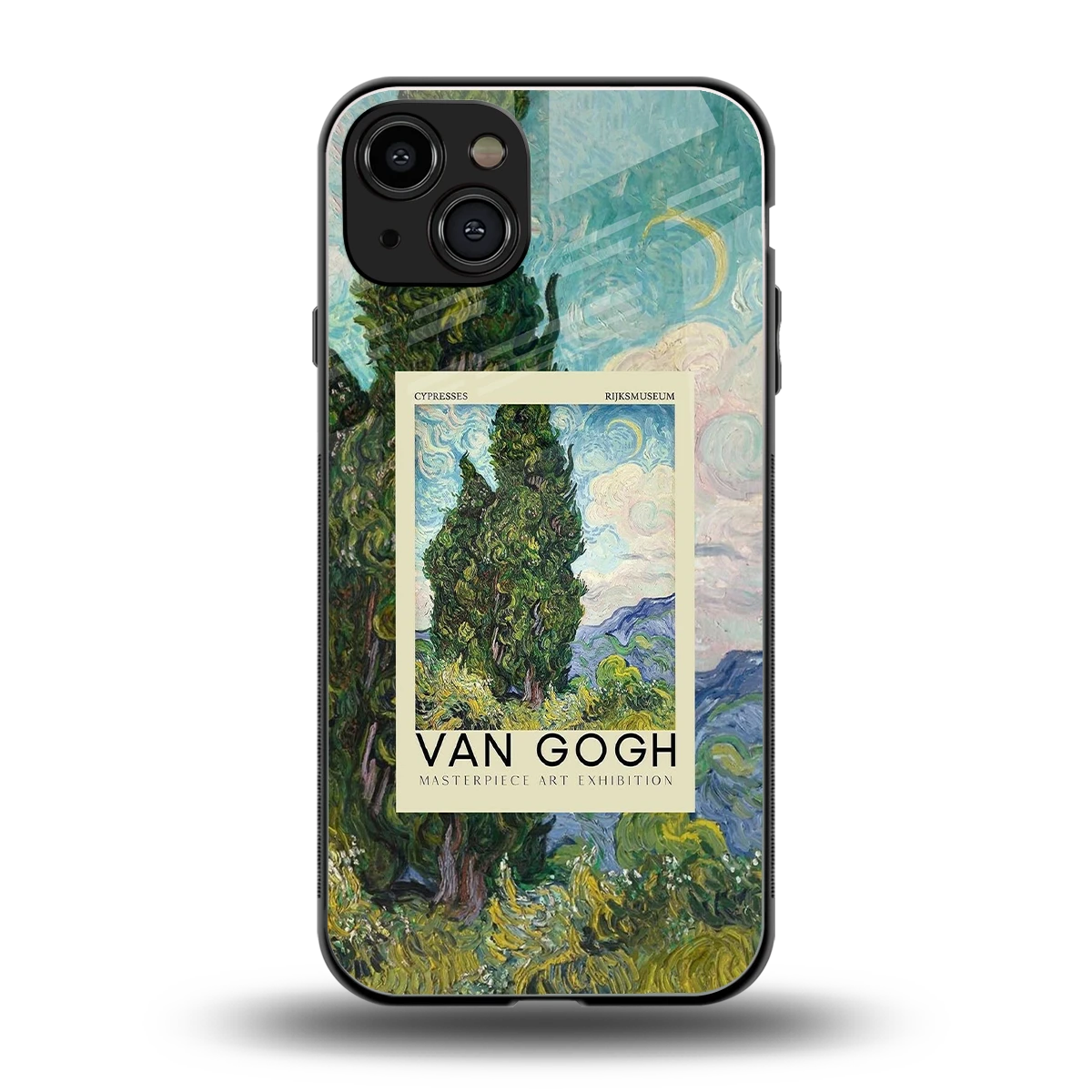 Cypresses back phone cover | glass case for iphone 15
