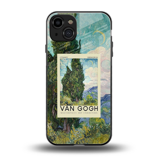 Cypresses back phone cover | glass case for iphone 15
