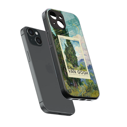 Cypresses sleek iphone 15 cover with tempered glass back and TPU edges