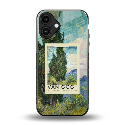 Cypresses back phone cover | glass case for iphone 16 plus