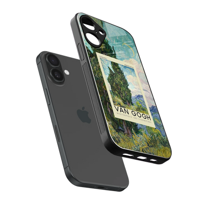 Cypresses sleek iphone 16 plus cover with tempered glass back and TPU edges
