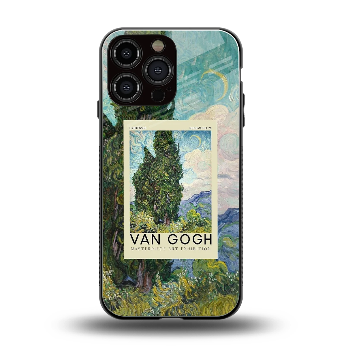 Cypresses back phone cover | glass case for iphone 16 pro max