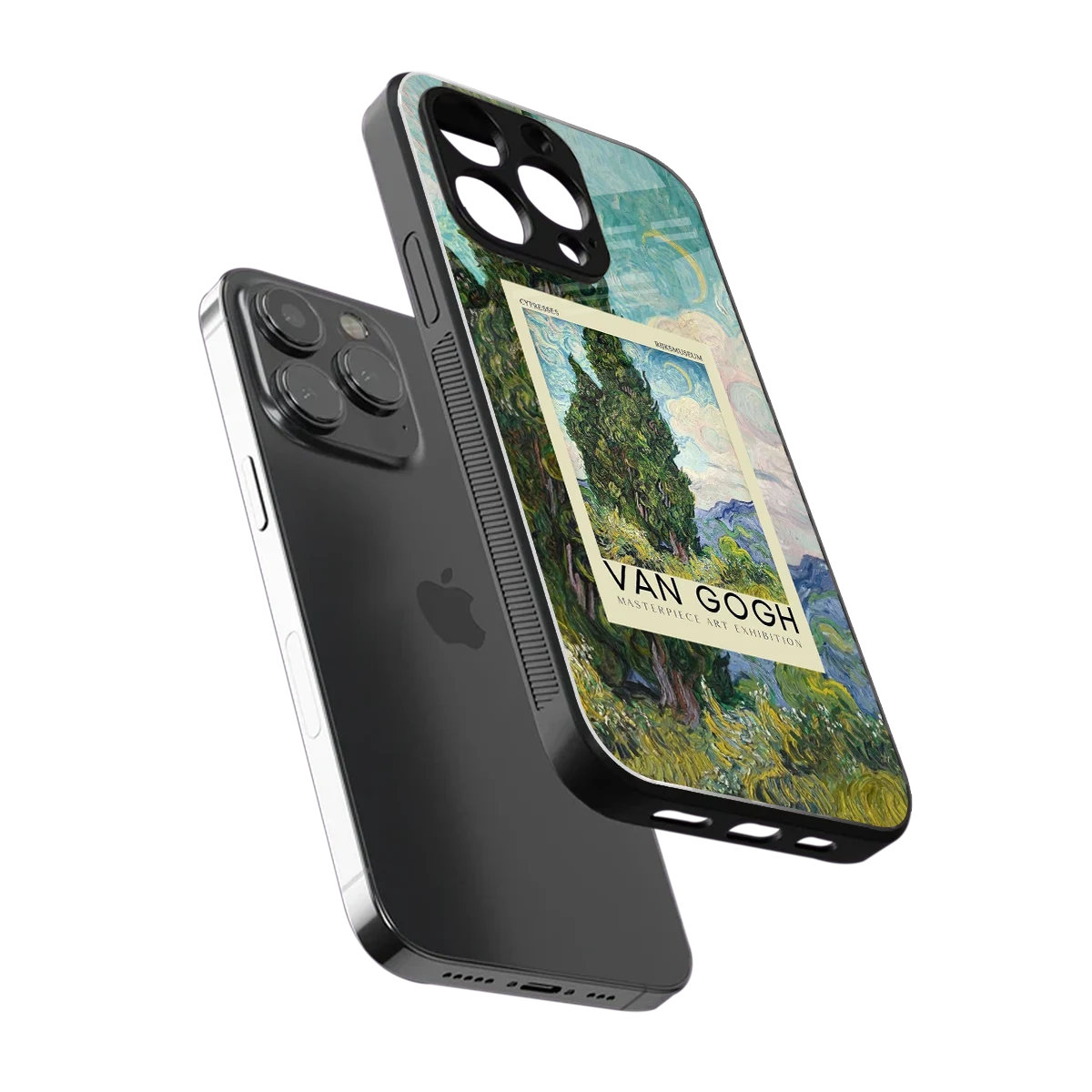 Cypresses sleek iphone 16 pro max cover with tempered glass back and TPU edges