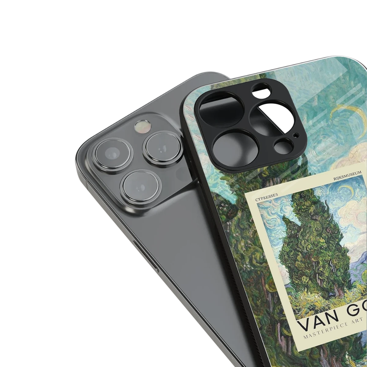 Cypresses stylish phone case for iphone 15 pro | glossy glass and slim fit