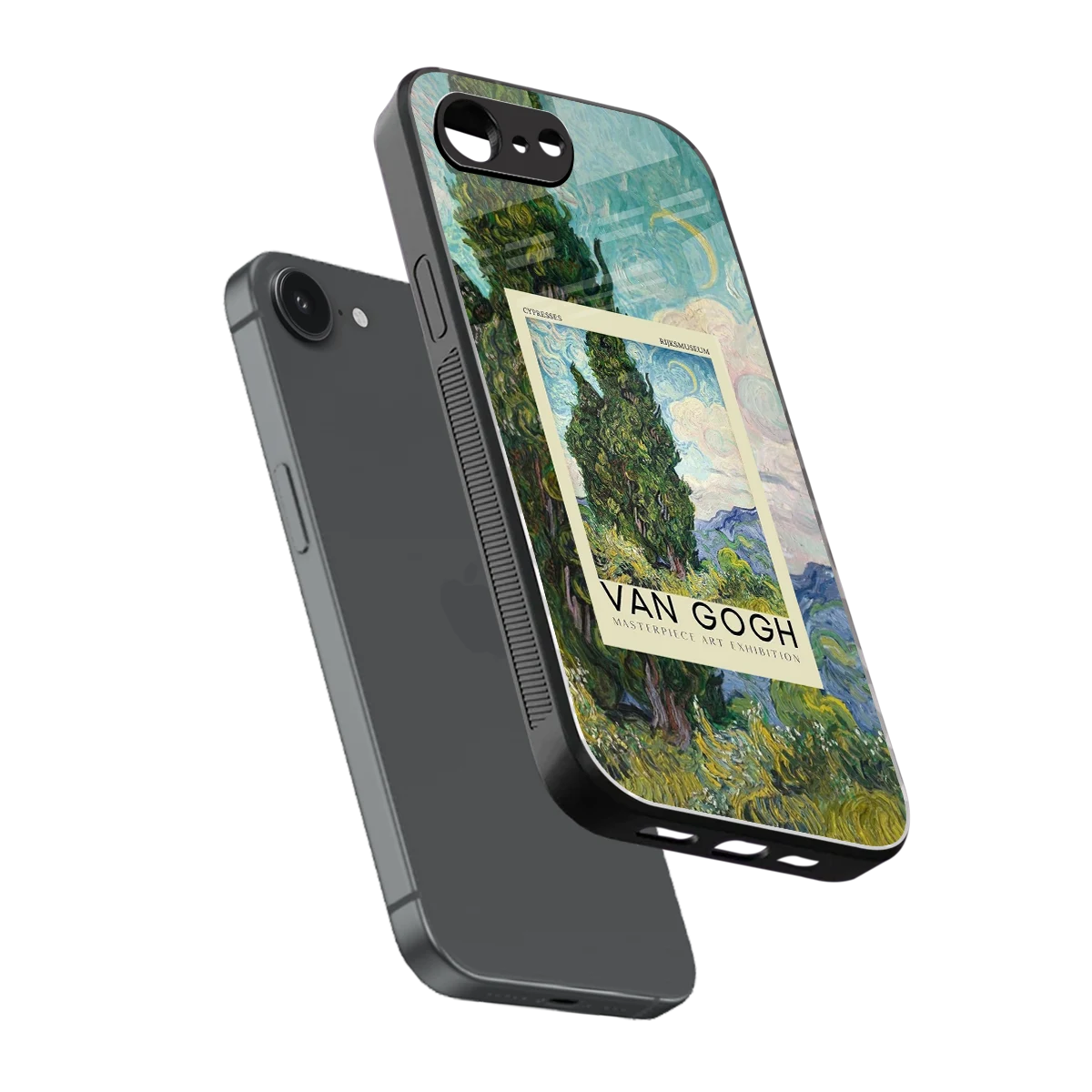 Cypresses sleek iphone 16e cover with tempered glass back and TPU edges