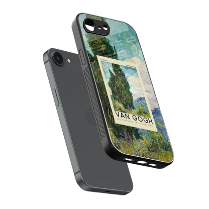 Cypresses sleek iphone 16e cover with tempered glass back and TPU edges
