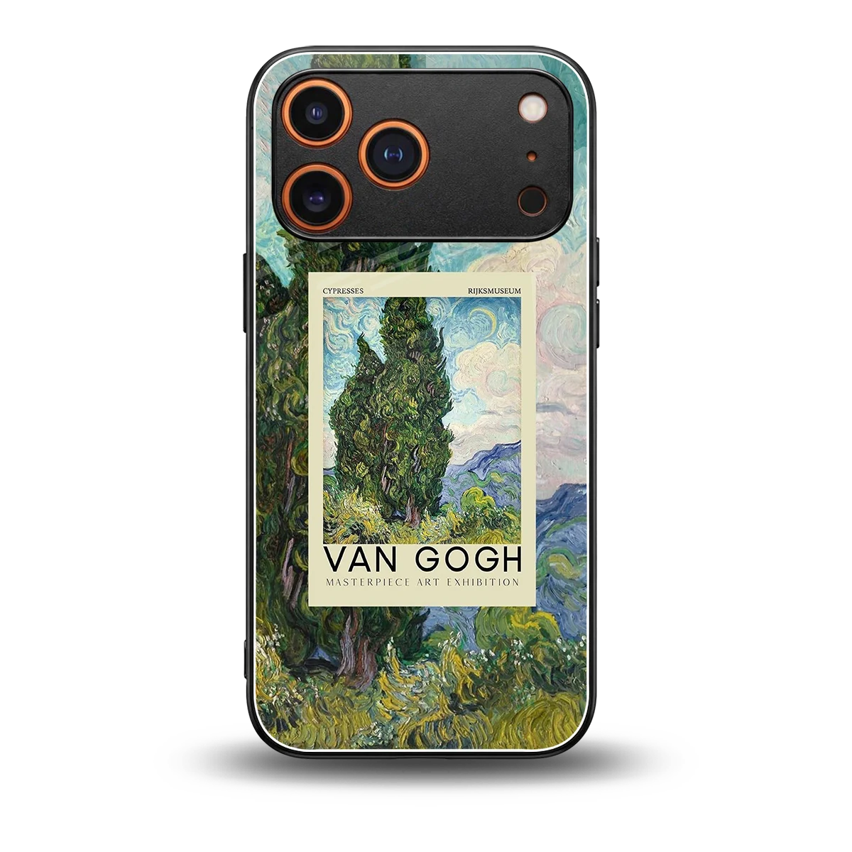 Cypresses back phone cover | glass case for iphone 17 pro max