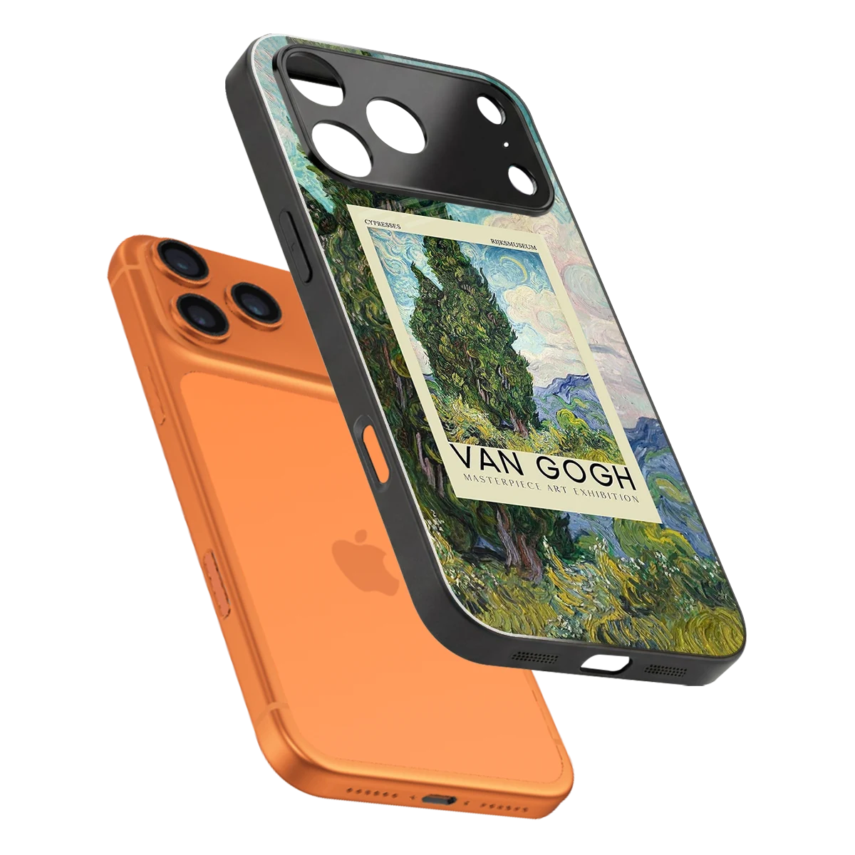 Cypresses sleek iphone 17 pro cover with tempered glass back and TPU edges