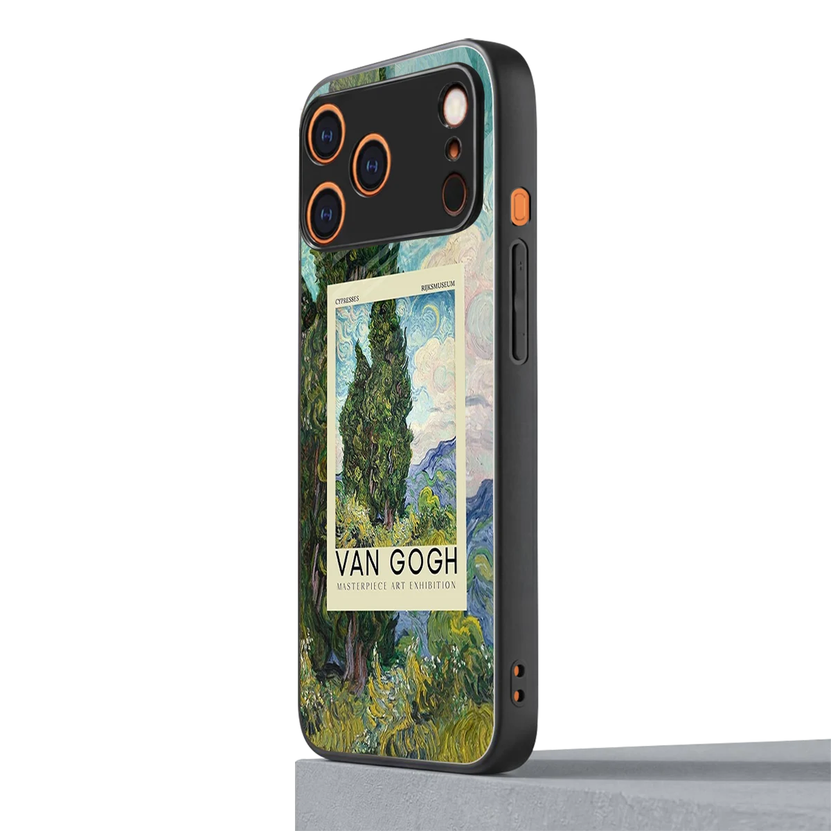 Cypresses iphone 17 pro max mobile cover | shockproof glass phone case