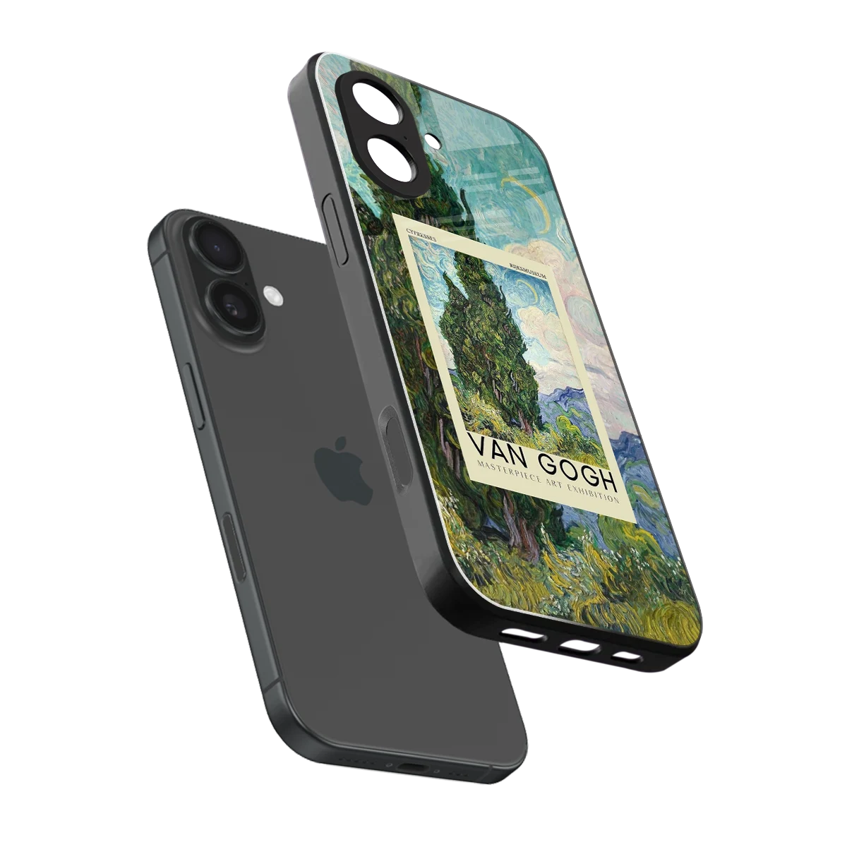 Cypresses sleek iphone 17 cover with tempered glass back and TPU edges