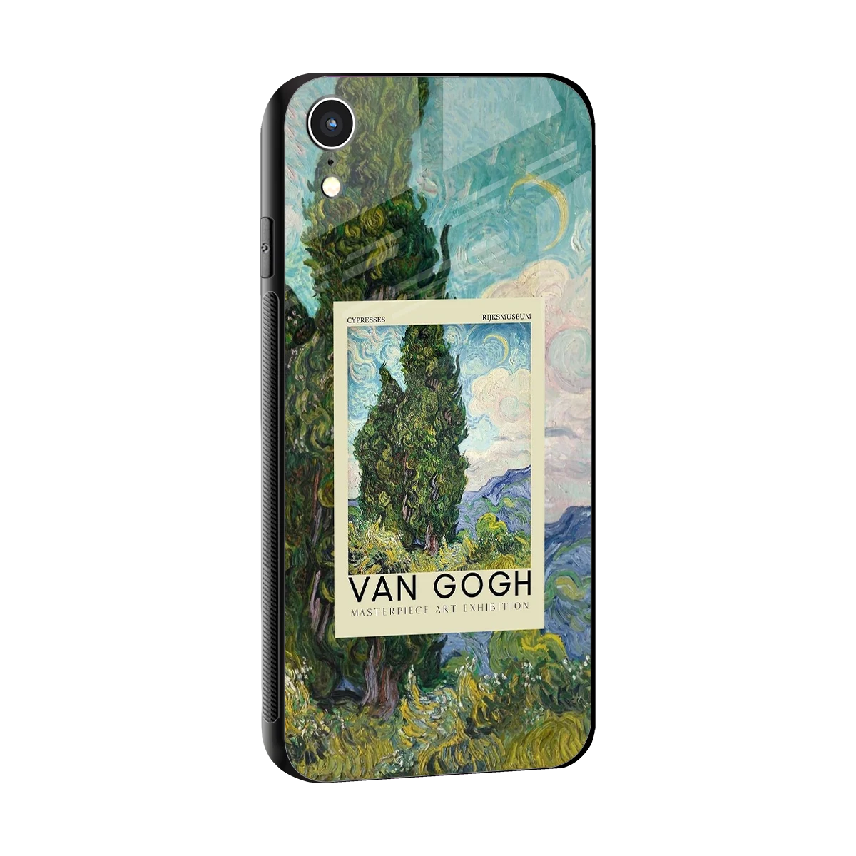 Cypresses sleek iphone xr cover with tempered glass back and TPU edges