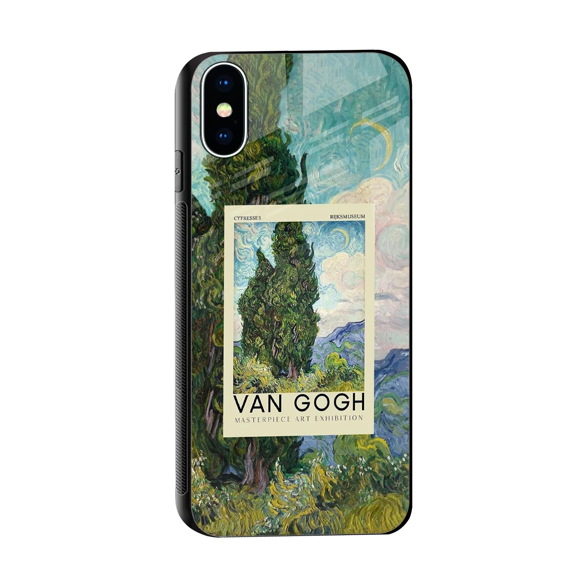 Cypresses sleek iphone xs cover with tempered glass back and TPU edges