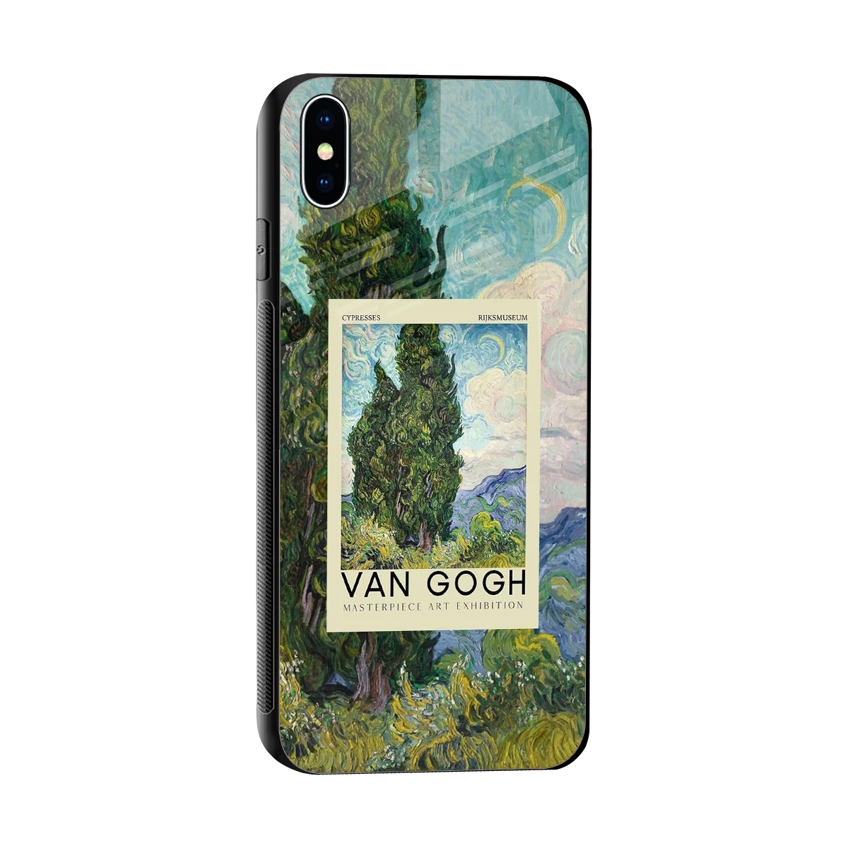 Cypresses sleek iphone xs max cover with tempered glass back and TPU edges