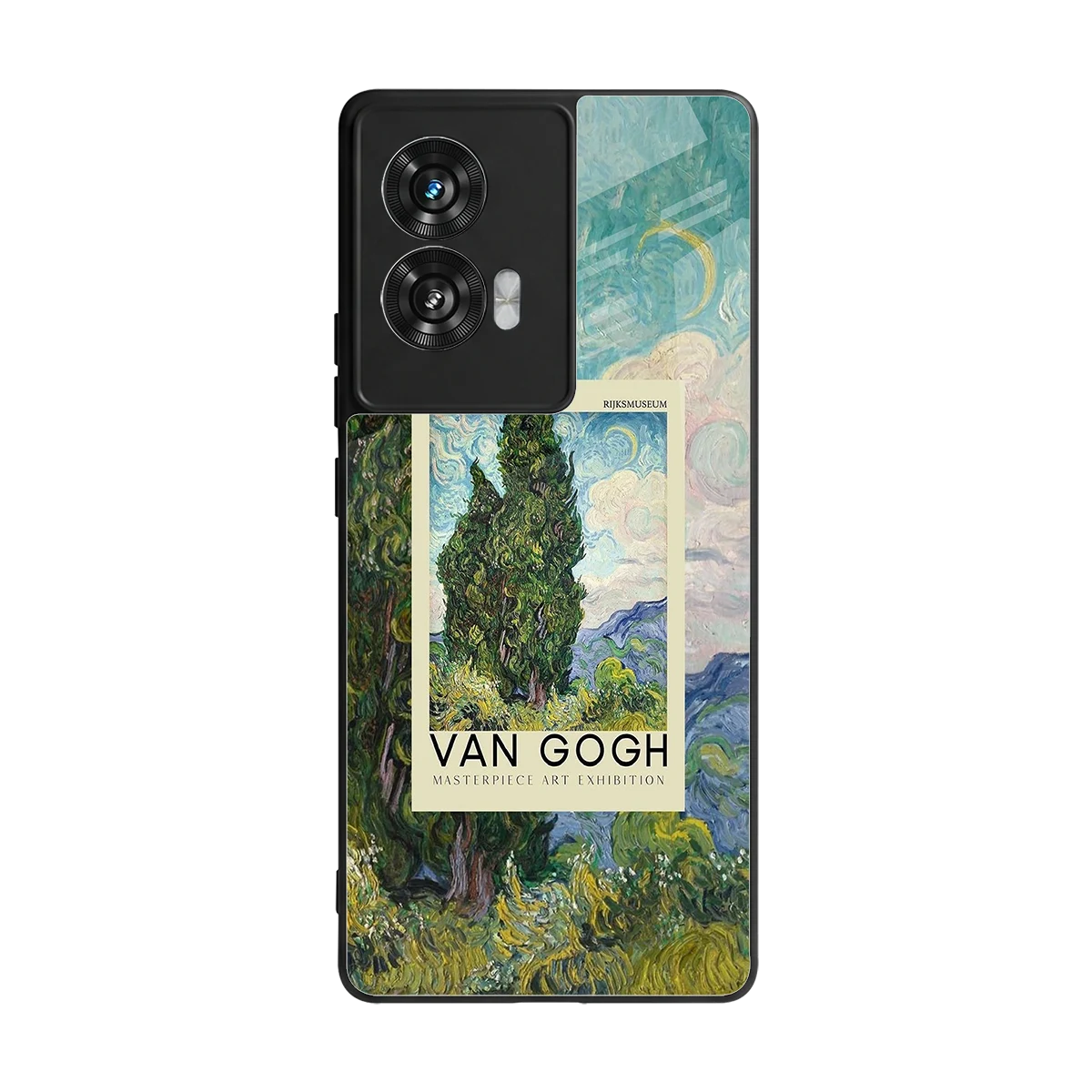 Cypresses back phone cover | glass case for motorola edge 50 fusion
