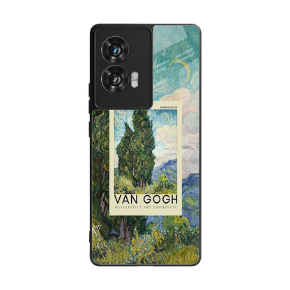Cypresses back phone cover | glass case for motorola edge 50 fusion