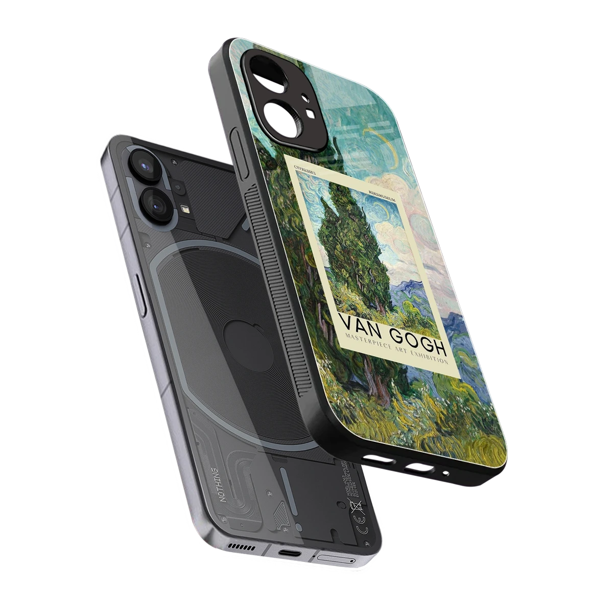 Cypresses sleek nothing phone 1 cover with tempered glass back and TPU edges