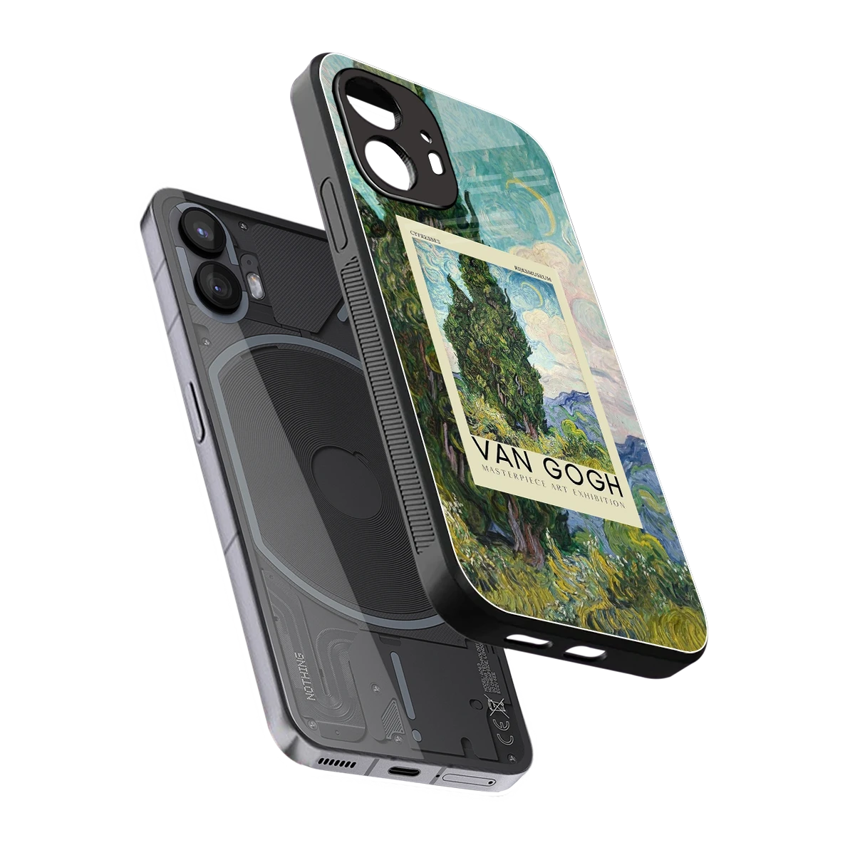 Cypresses sleek nothing phone 2 cover with tempered glass back and TPU edges