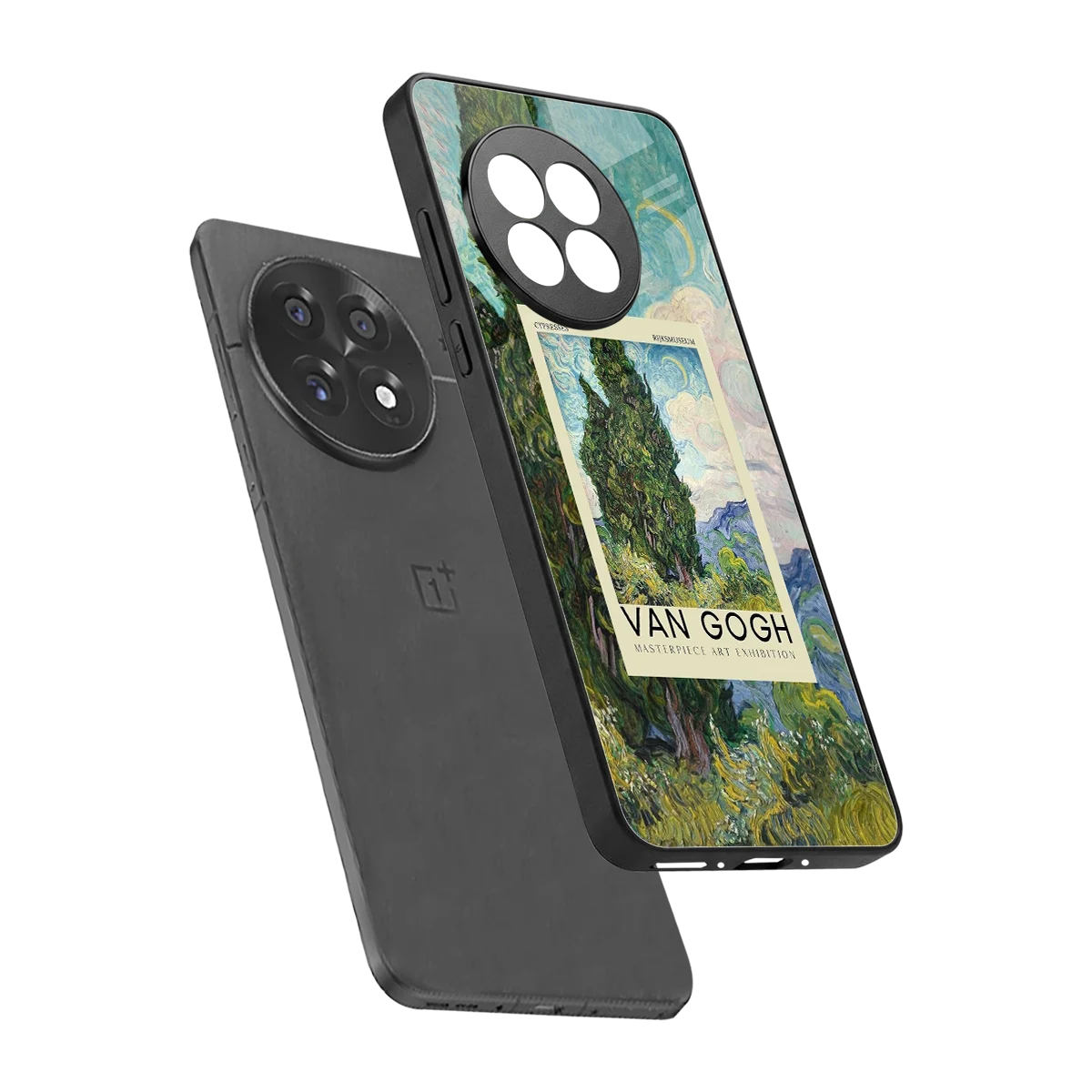 Cypresses sleek oneplus 13r cover with tempered glass back and TPU edges