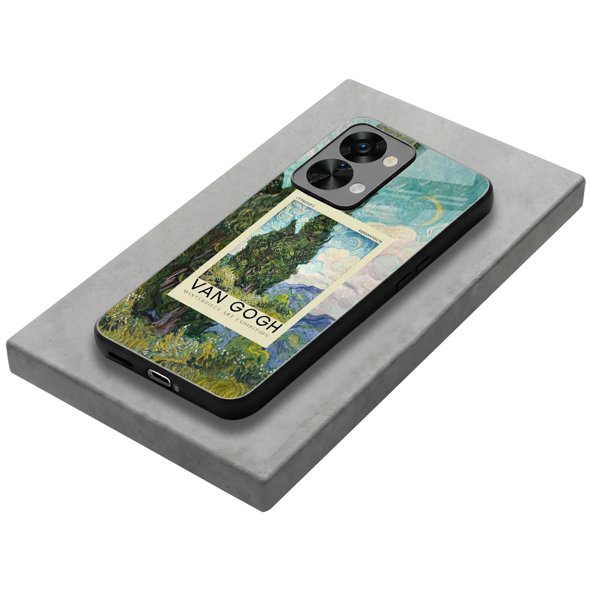 Cypresses stylish phone case for oneplus nord 2t | glossy glass and slim fit