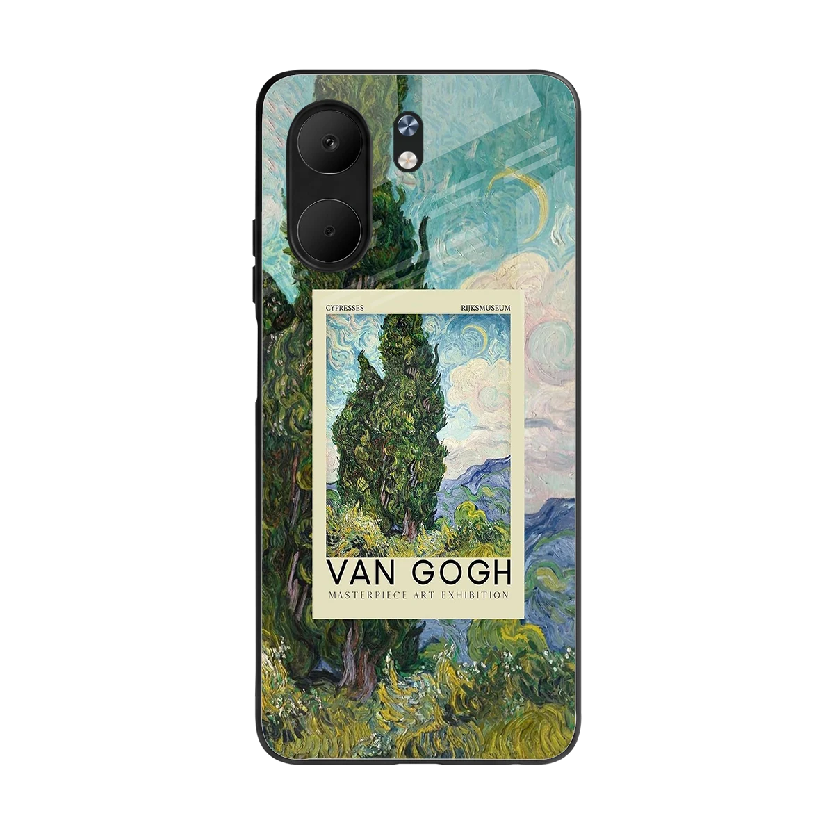 Cypresses back phone cover | glass case for oppo a5x 5g
