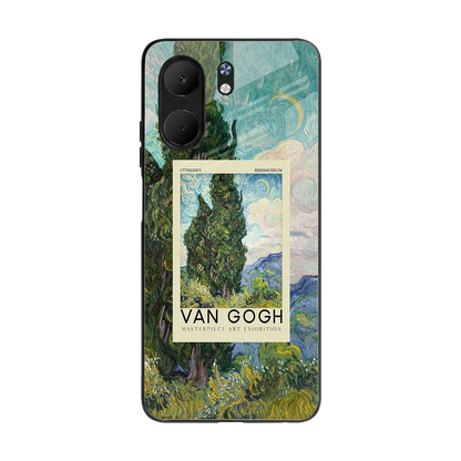 Cypresses back phone cover | glass case for oppo a5x 5g
