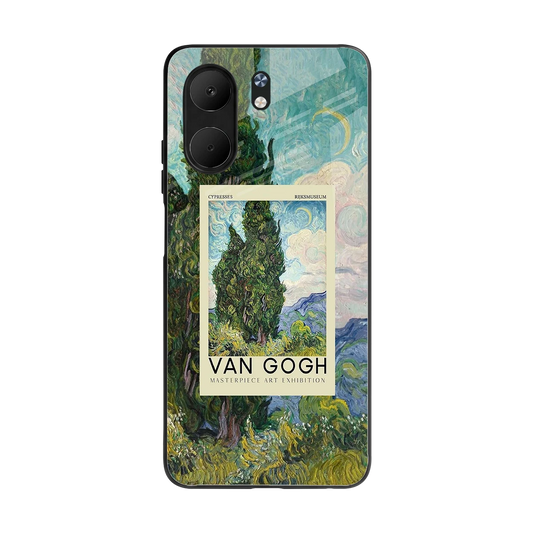 Cypresses back phone cover | glass case for oppo a5x 5g