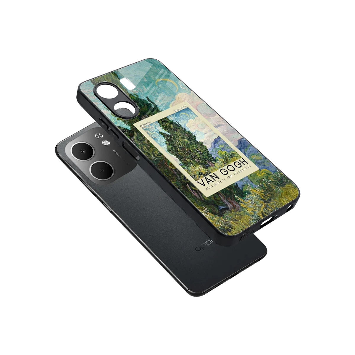 Cypresses sleek oppo a5x 5g cover with tempered glass back and TPU edges