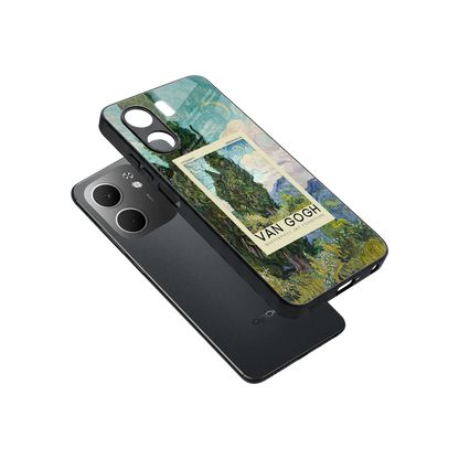 Cypresses sleek oppo a5x 5g cover with tempered glass back and TPU edges