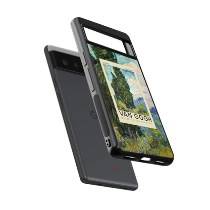 Cypresses sleek google pixel 6a cover with tempered glass back and TPU edges