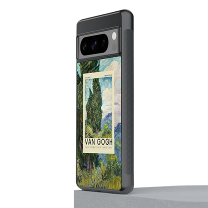 Cypresses stylish phone case for google pixel 8 pro | glossy glass and slim fit
