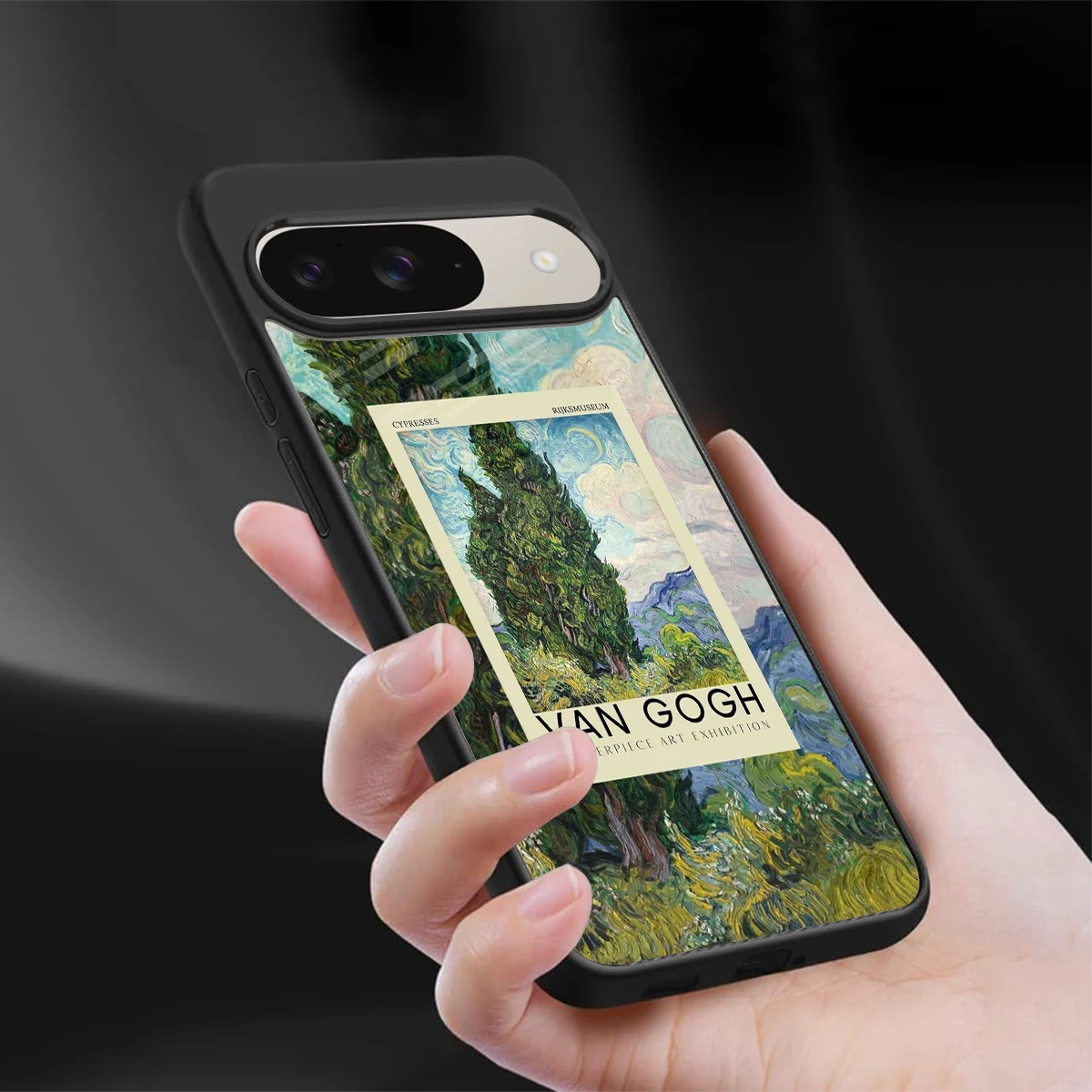 Cypresses sleek google pixel 9 cover with tempered glass back and TPU edges