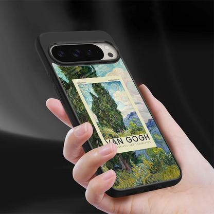 Cypresses sleek google pixel 9 pro xl cover with tempered glass back and TPU edges