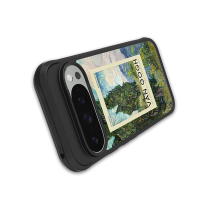 Cypresses stylish phone case for google pixel 9 pro xl | glossy glass and slim fit