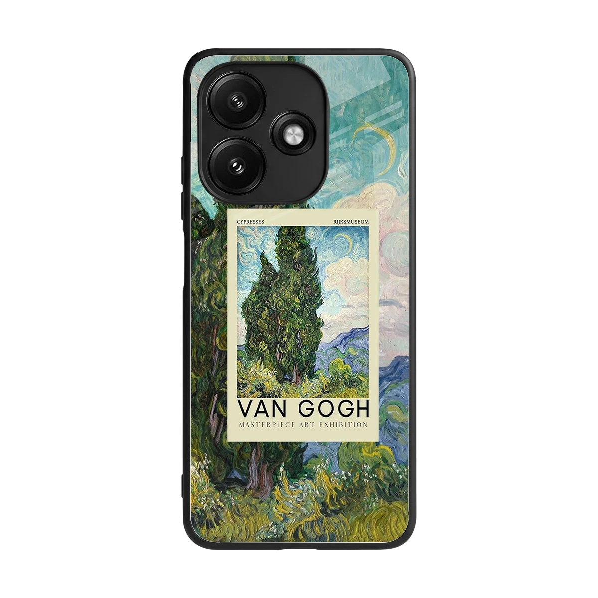 Cypresses back phone cover | glass case for redmi 12 5g