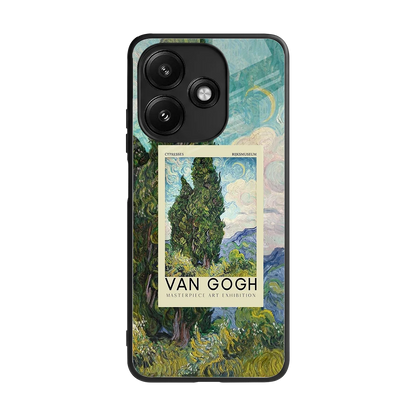 Cypresses back phone cover | glass case for redmi 12 5g