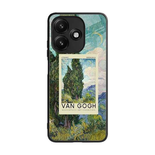 Cypresses back phone cover | glass case for redmi 12 5g