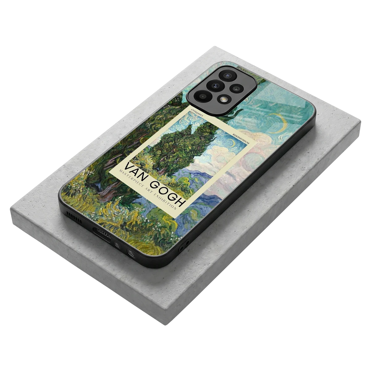 Cypresses stylish phone case for samsung galaxy a23 | glossy glass and slim fit