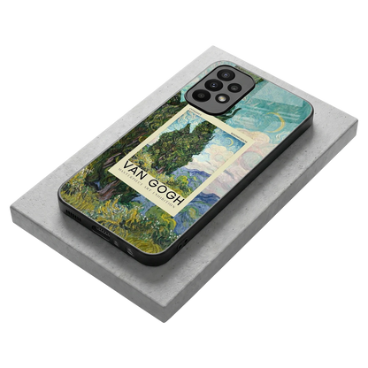 Cypresses stylish phone case for samsung galaxy a23 | glossy glass and slim fit
