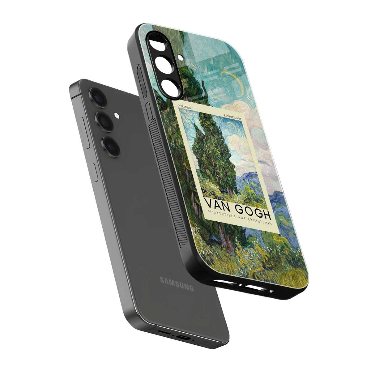 Cypresses sleek samsung galaxy m35 5g cover with tempered glass back and TPU edges