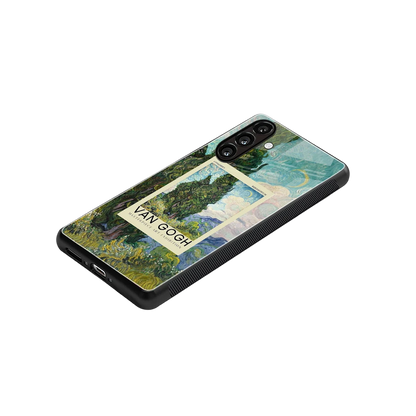 Cypresses stylish phone case for samsung galaxy m35 5g | glossy glass and slim fit