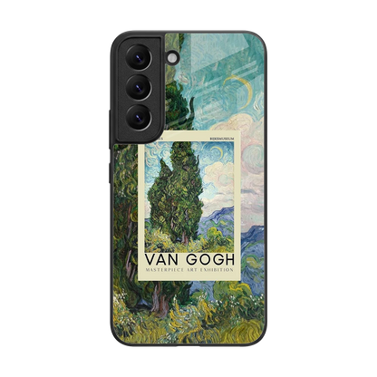 Cypresses back phone cover | glass case for samsung galaxy s22