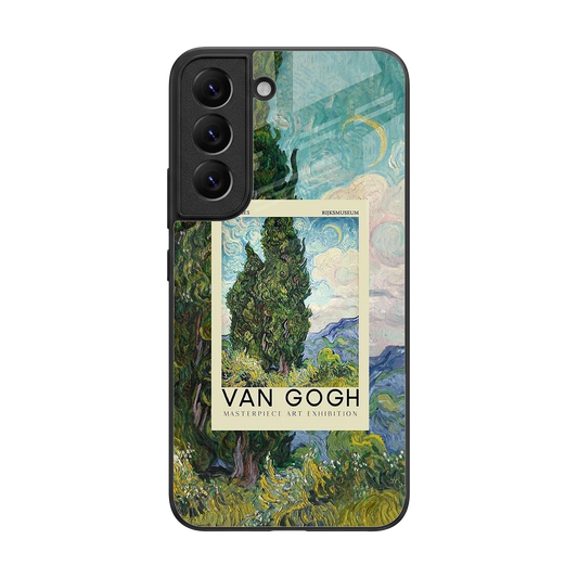 Cypresses back phone cover | glass case for samsung galaxy s22