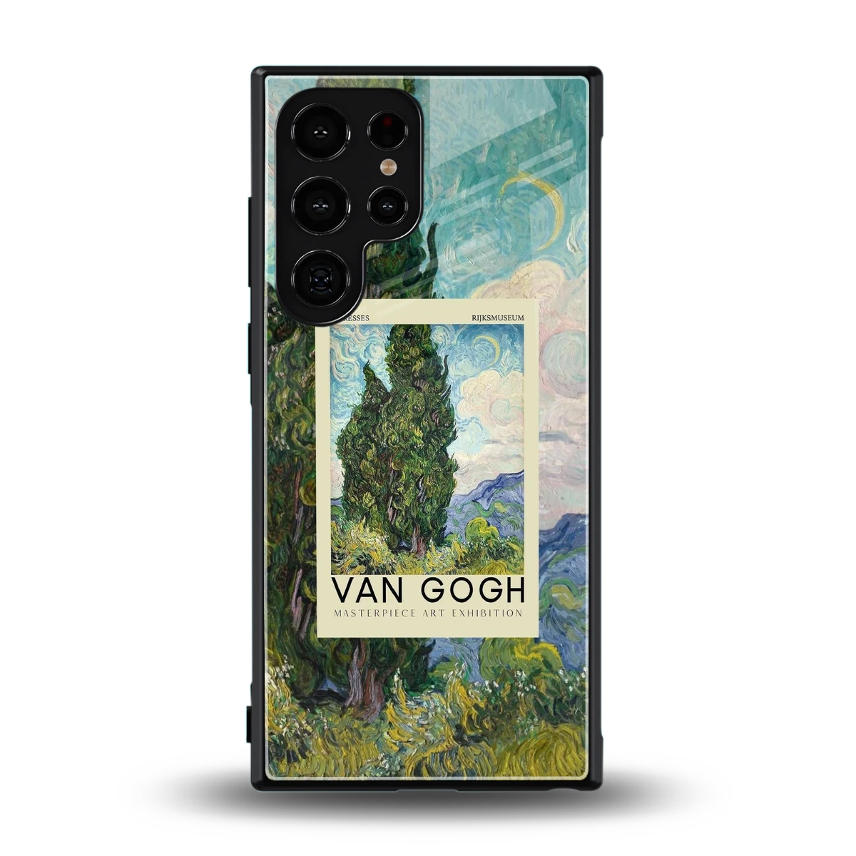 Cypresses back phone cover | glass case for samsung galaxy s23 ultra