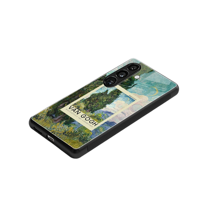 Cypresses stylish phone case for samsung galaxy s25 fe | glossy glass and slim fit