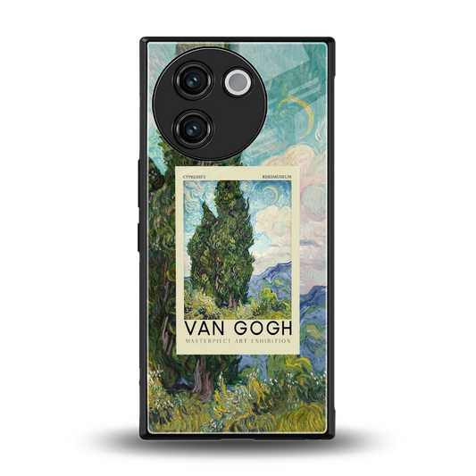 Cypresses back phone cover | glass case for vivo v30e