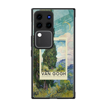 Cypresses back phone cover | glass case forvivo v30 pro