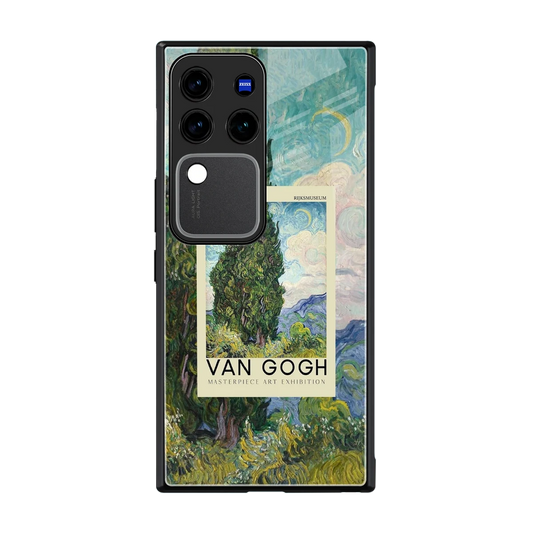 Cypresses back phone cover | glass case forvivo v30 pro