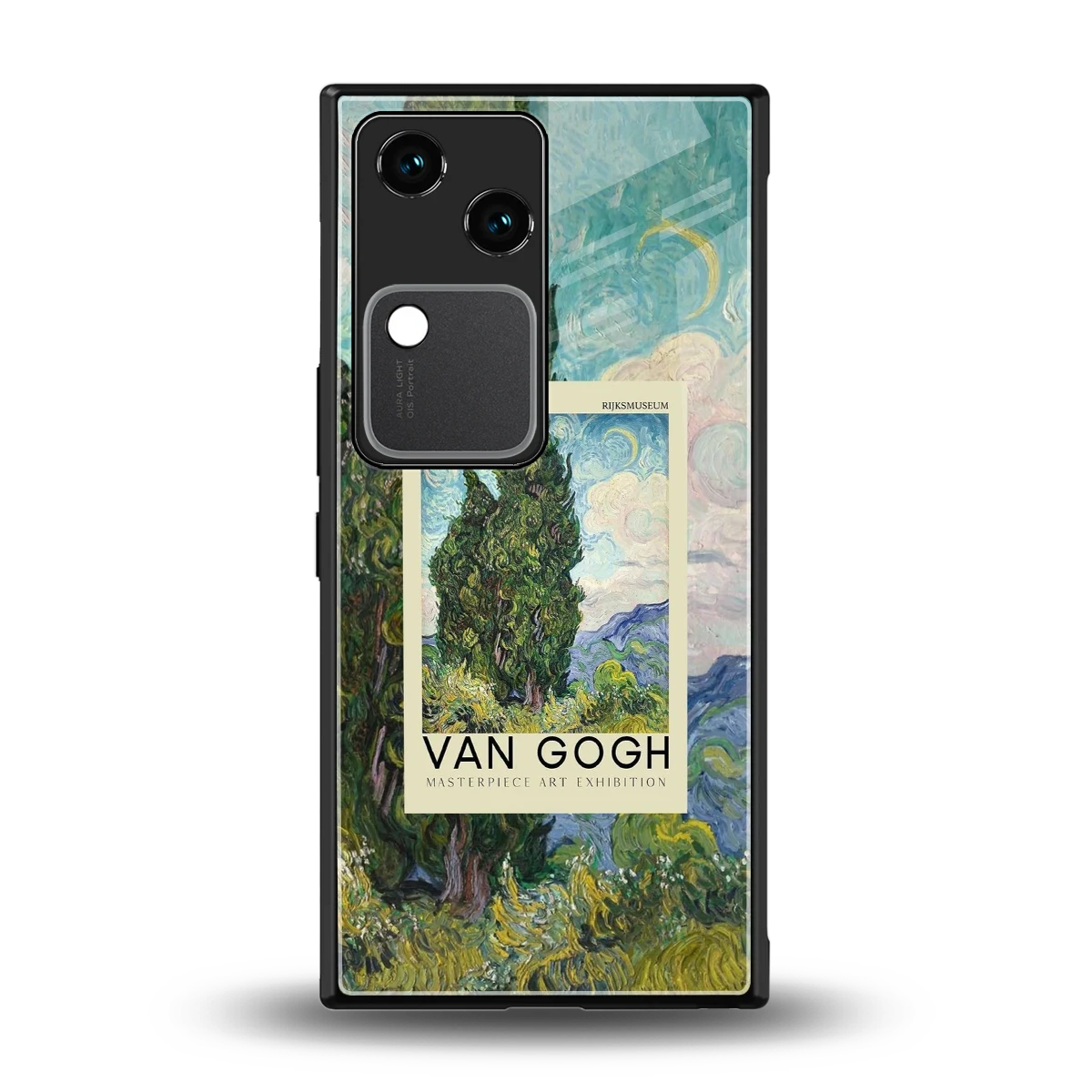 Cypresses back phone cover | glass case for vivo v30