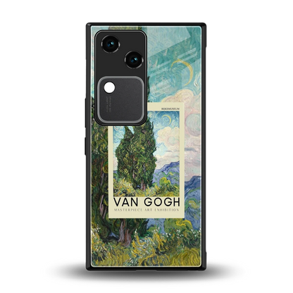 Cypresses back phone cover | glass case for vivo v30